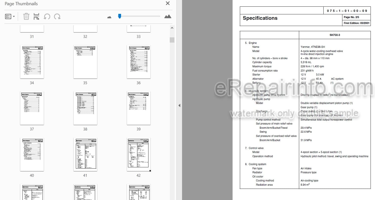 Photo 4 - Link-Belt 75 80 Spin Ace Shop Manual Excavator