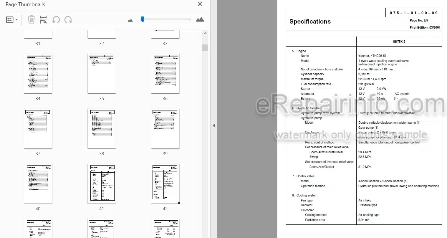 Photo 4 - Link-Belt 75 80 Spin Ace Shop Manual Excavator