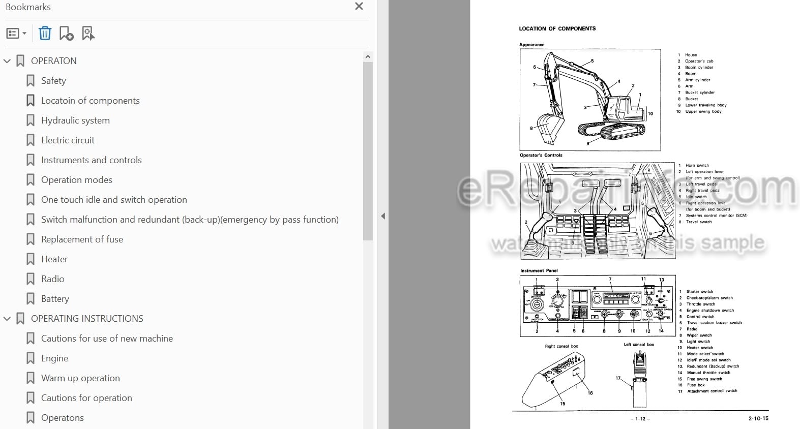 Photo 3 - Link-Belt LS2800 C Series II Operators Manual Excavator