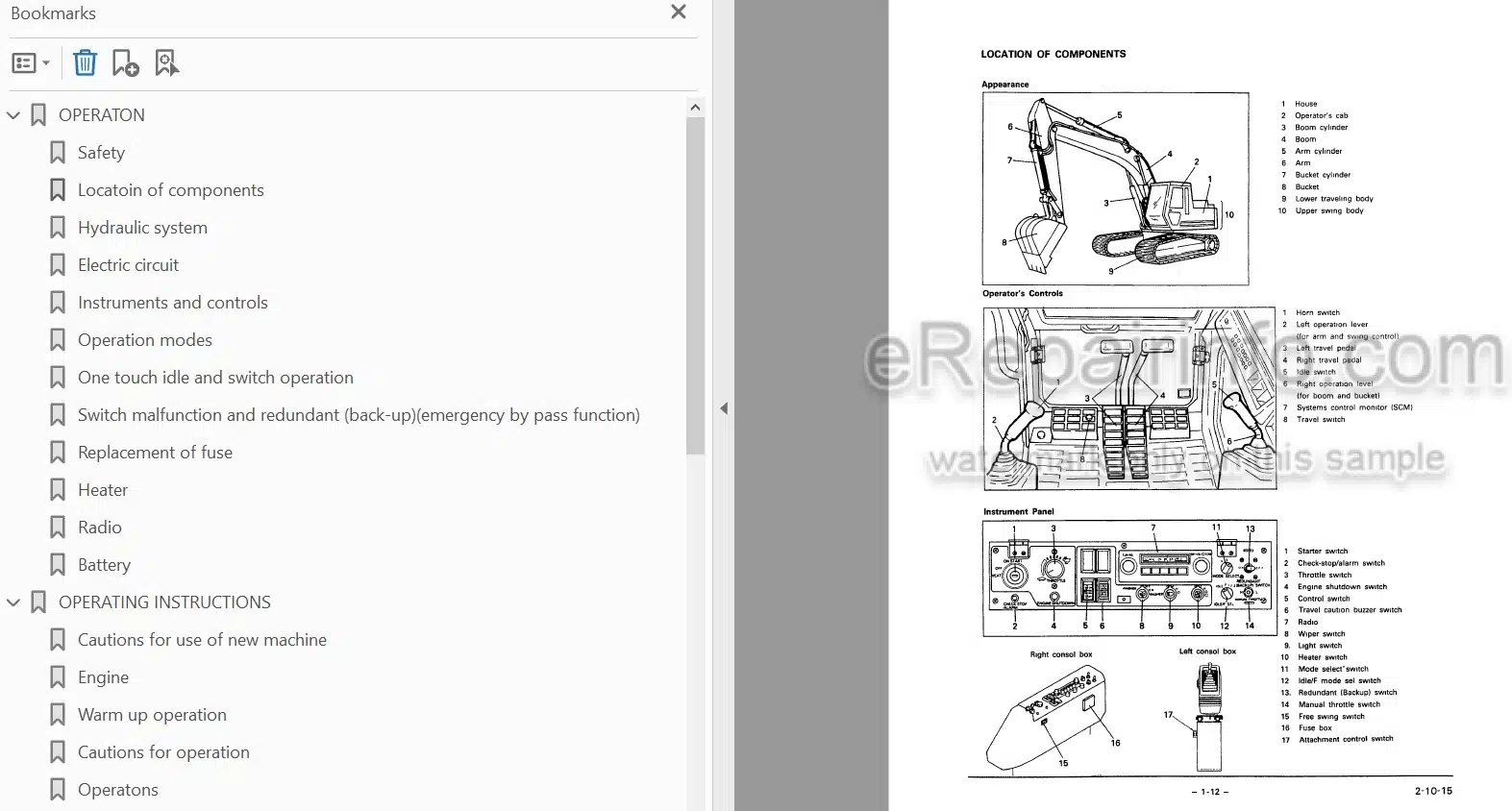 Photo 3 - Link-Belt LS2800 C Series II Operators Manual Excavator
