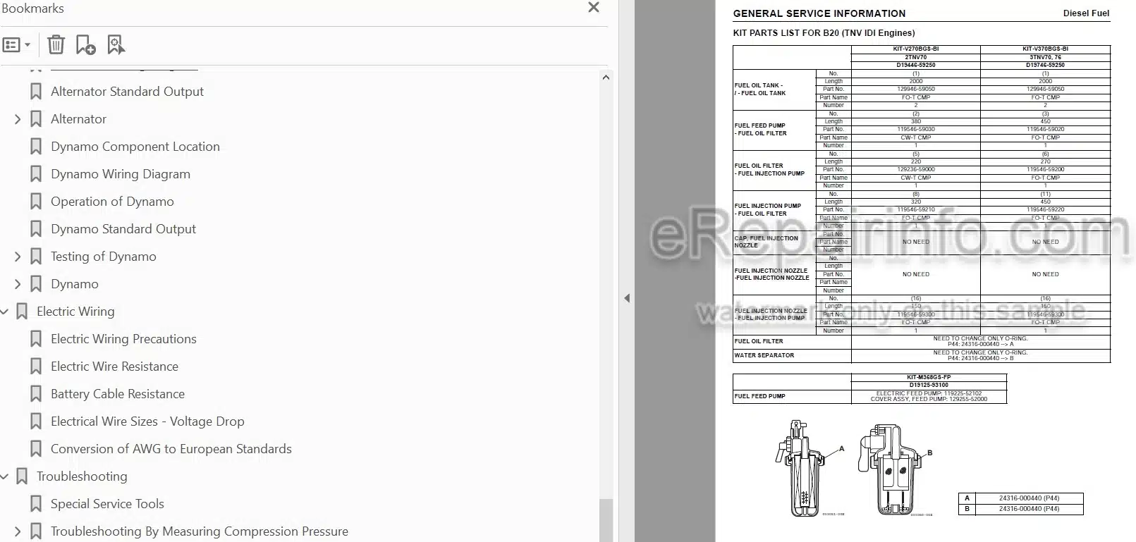Photo 3 - Yanmar 2TNV70 3TNV70 3TNV76 Service Manual Industrial Engine