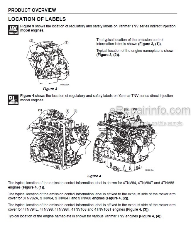 Photo 4 - Yanmar 2TNV70 3TNV70 3TNV76 3TNV82A 3TNV84 3TNV84T 3TNV88 4TNV84 4TNV84T 4TNV88 4TNV94L 4TNV98 4TNV98T 4TNV106 4TNV106T Operation Manual Industrial Engine