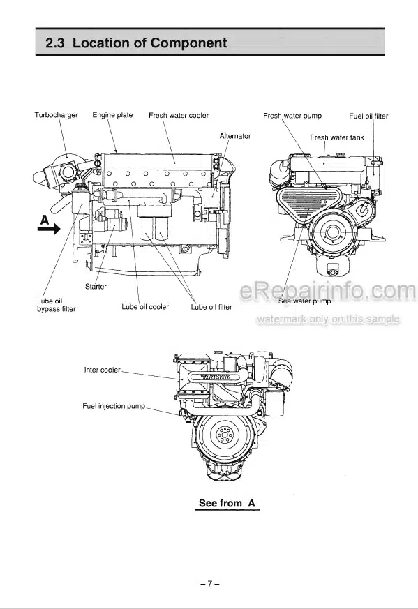 Photo 7 - Yanmar 6CX-ETE 6CXM-ETE Operation Manual Marine Diesel Engine