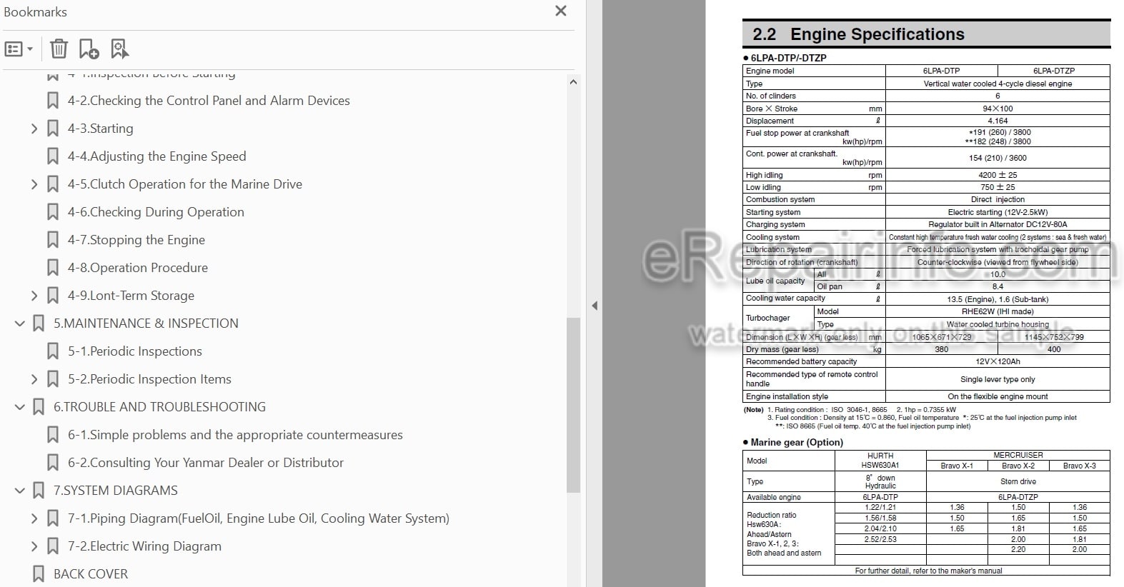 Photo 4 - Yanmar 6LPA-DTP 6LPA-DTZP 6LPA-STP 6LPA-STZP Operation Manual Marine Diesel Engine