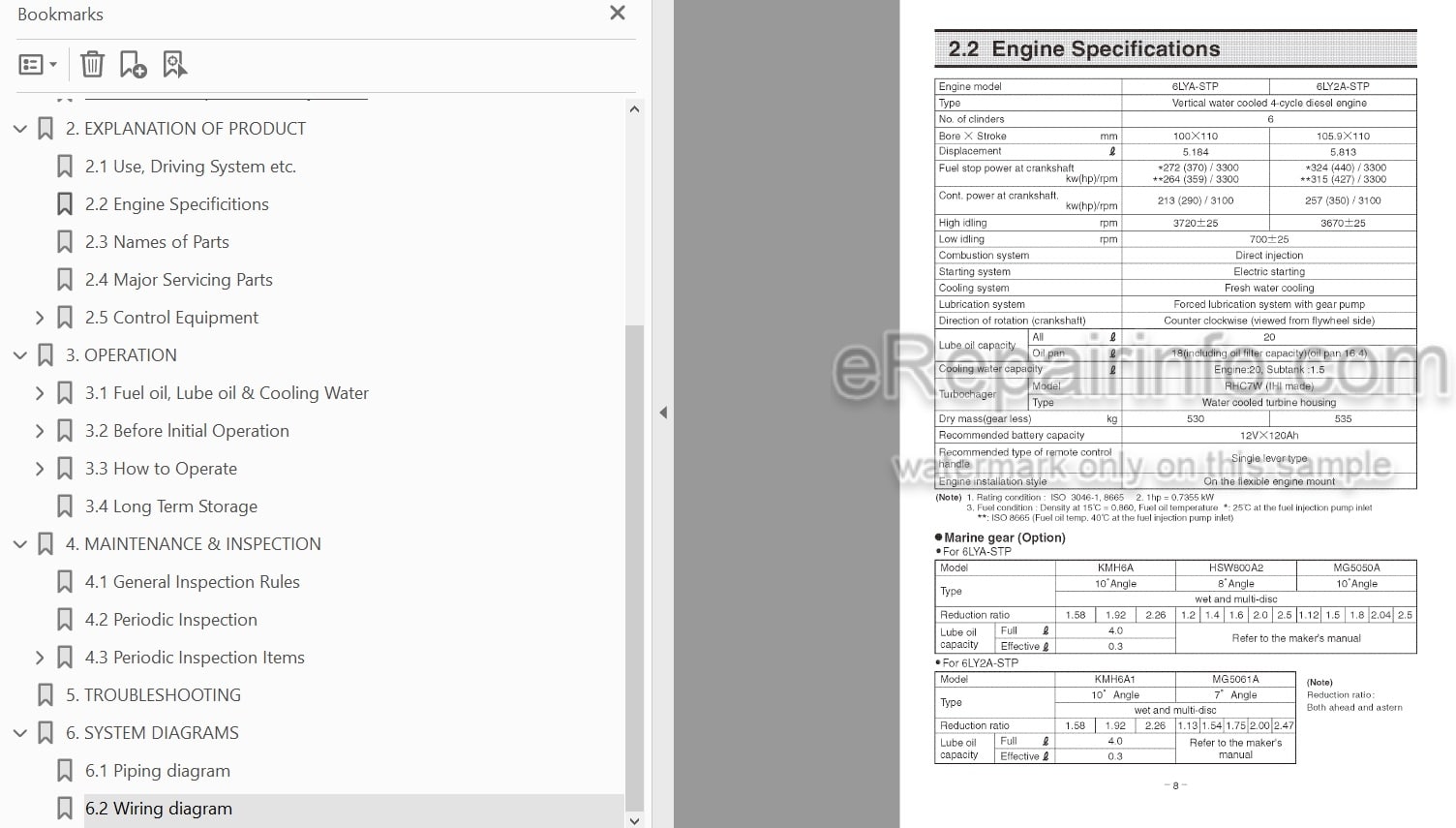 Photo 5 - Yanmar 6LYA-STP 6LY2A-STP Operation Manual Marine Diesel Engine