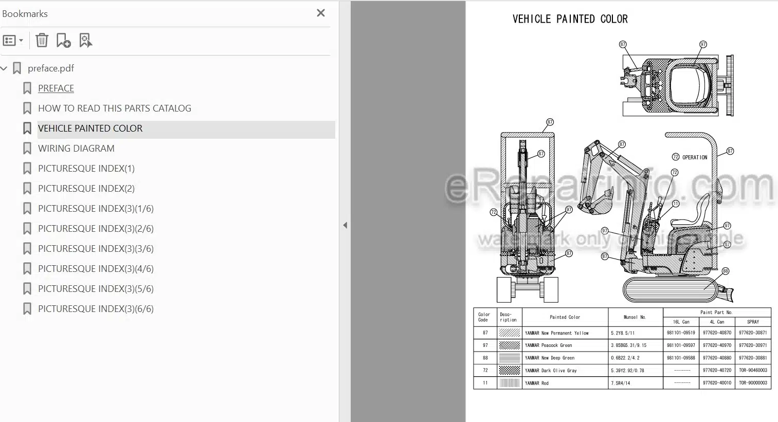 Photo 4 - Yanmar B08-3 Parts Catalog Excavator