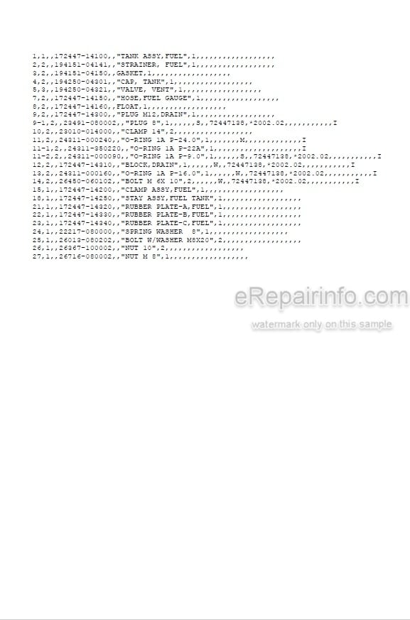 Photo 5 - Yanmar B12-3 Parts Catalog Excavator