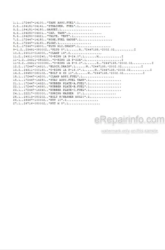 Photo 5 - Yanmar B12-3 Parts Catalog Excavator