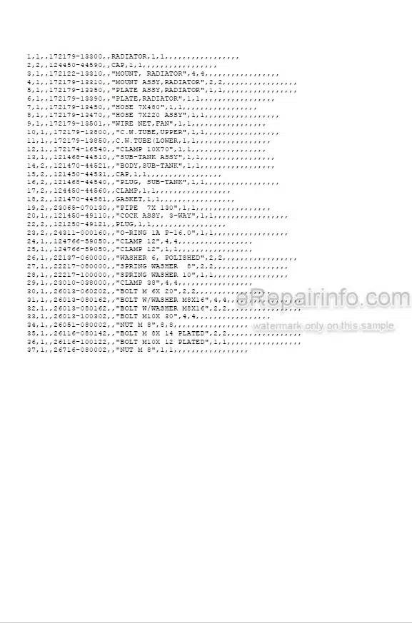 Photo 5 - Yanmar B15 Parts Catalog Excavator