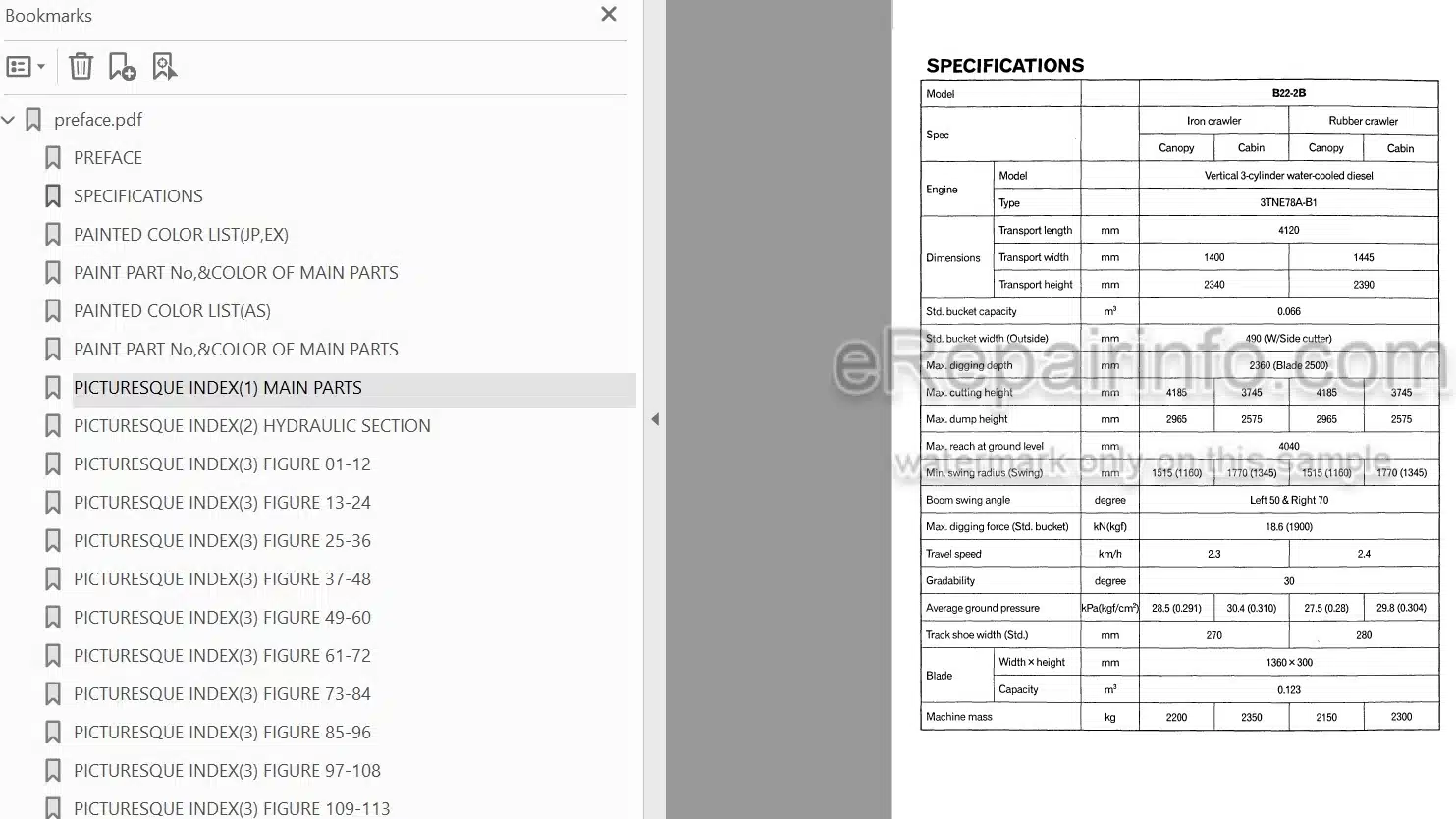 Photo 4 - Yanmar B22-2B Parts Catalog Excavator