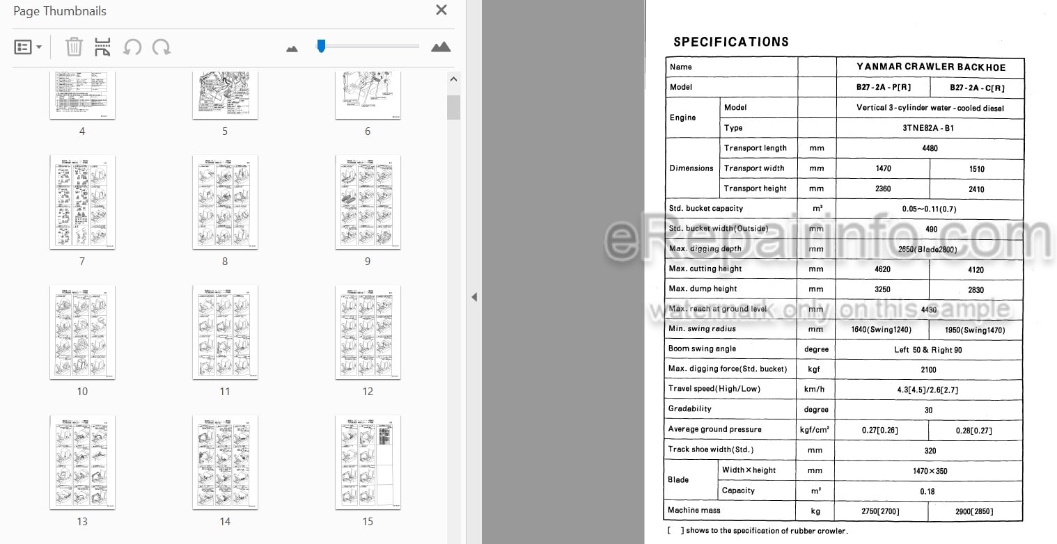 Photo 4 - Yanmar B27-2A Parts Catalog Excavator