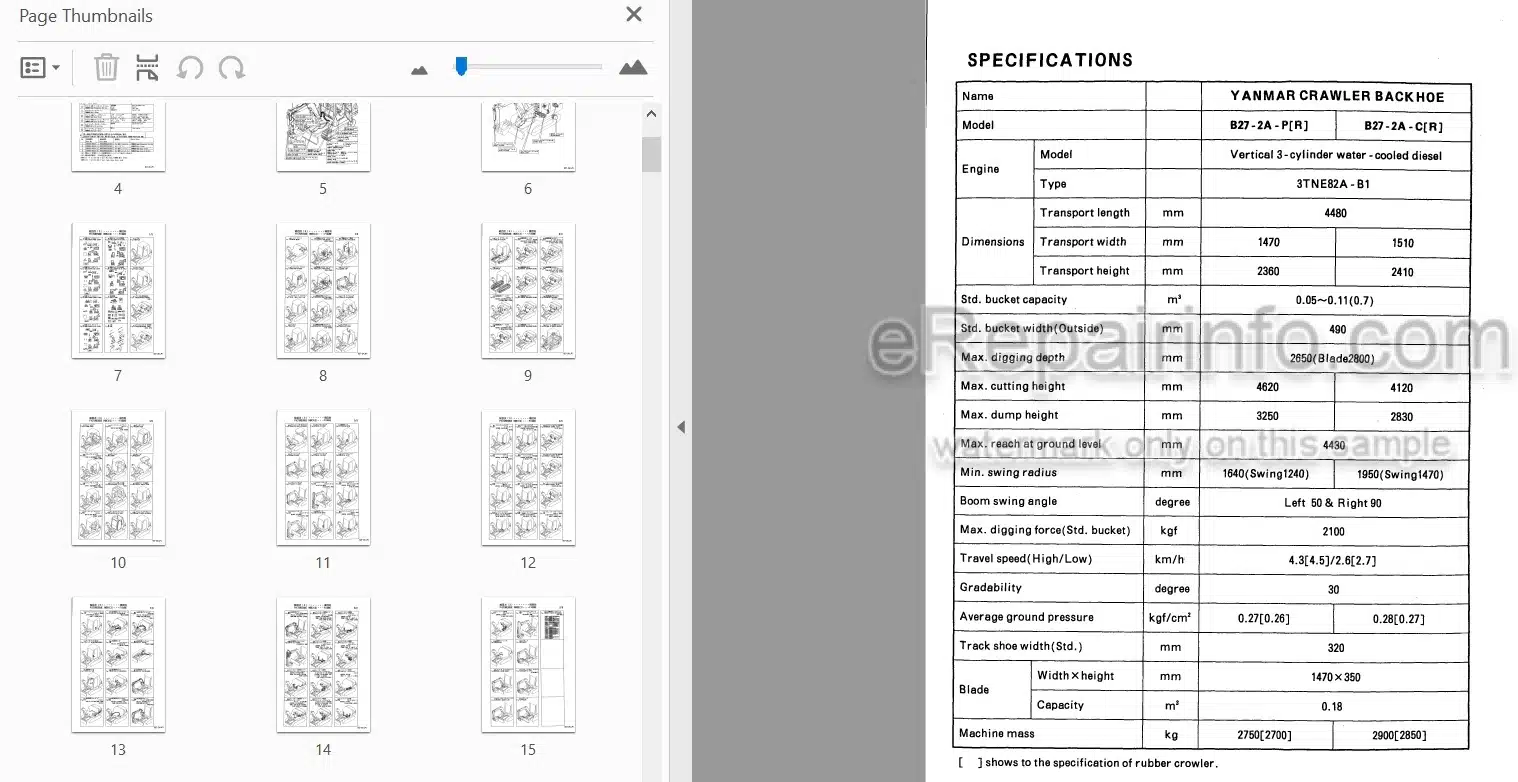 Photo 4 - Yanmar B27-2A Parts Catalog Excavator