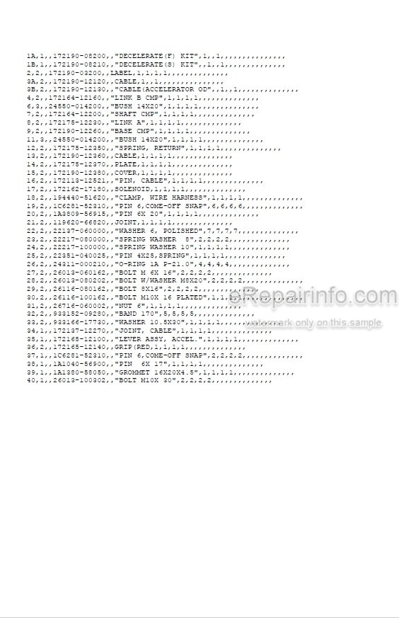 Photo 5 - Yanmar B27-2A Parts Catalog Excavator