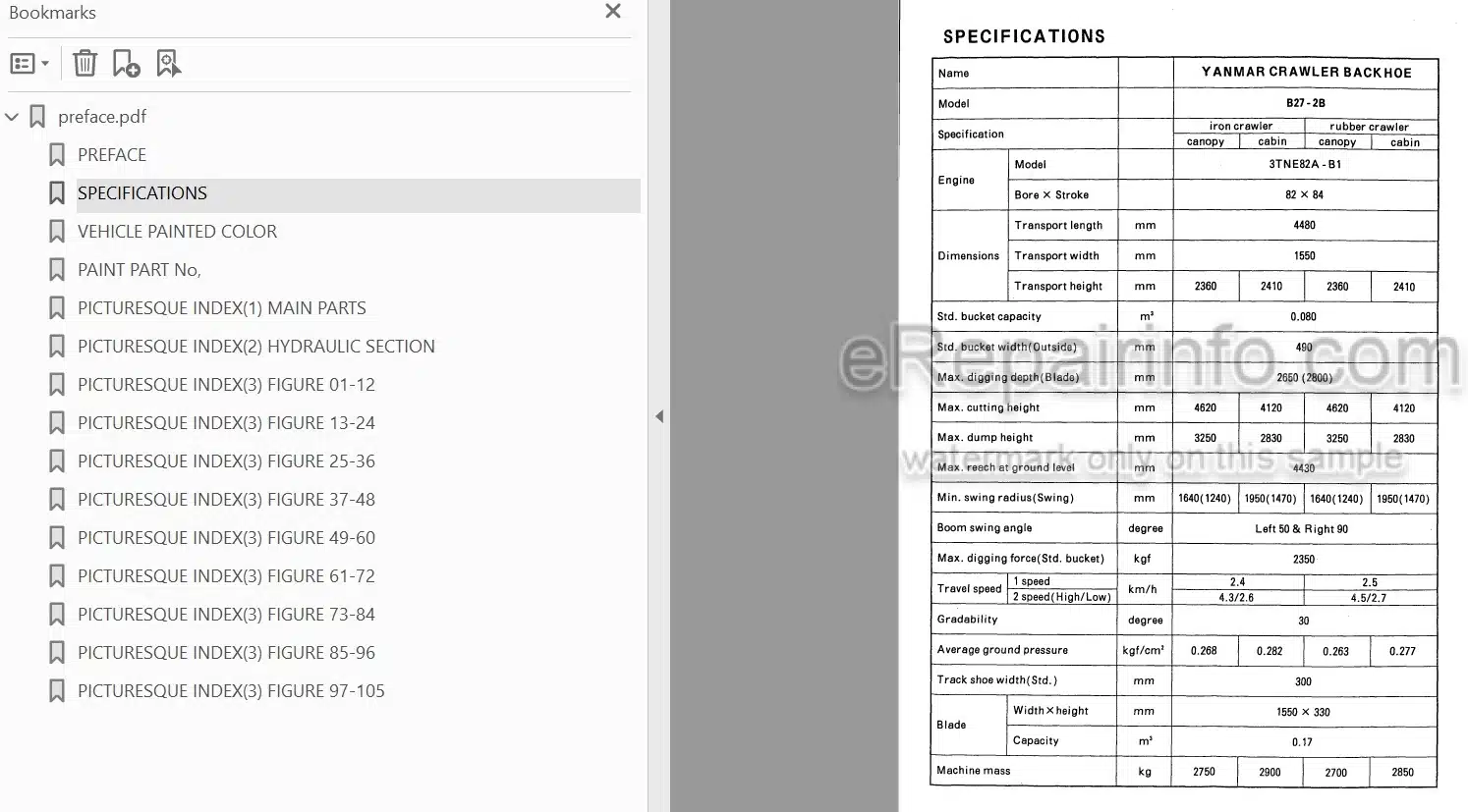 Photo 4 - Yanmar B27-2B Parts Catalog Excavator