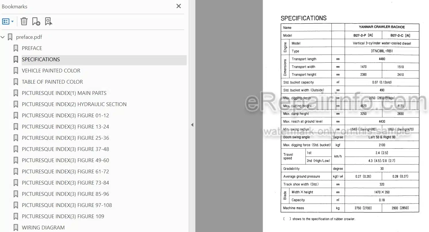 Photo 4 - Yanmar B27-2 Parts Catalog Excavator