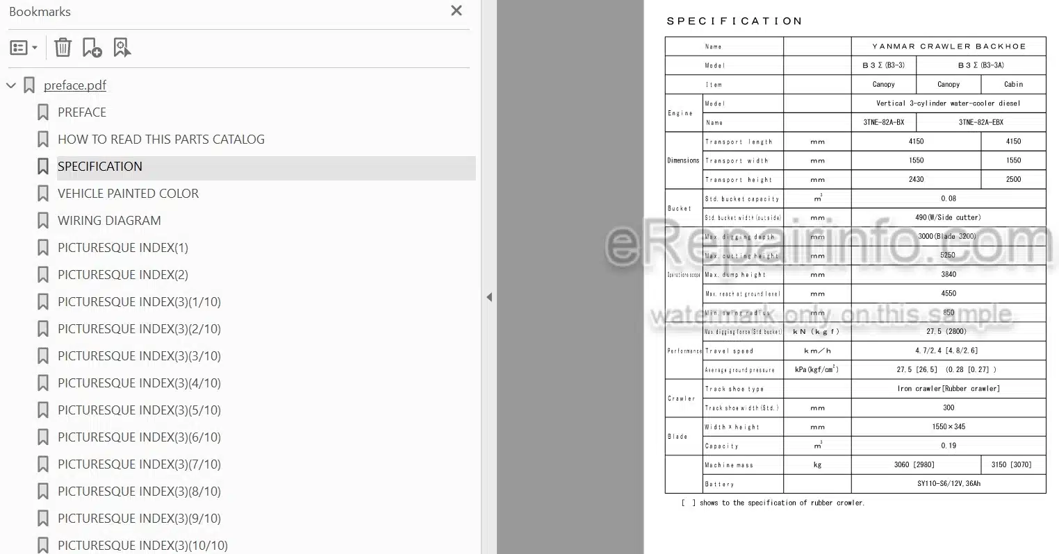Photo 4 - Yanmar B3-3 B3-3A Parts Catalog Excavator