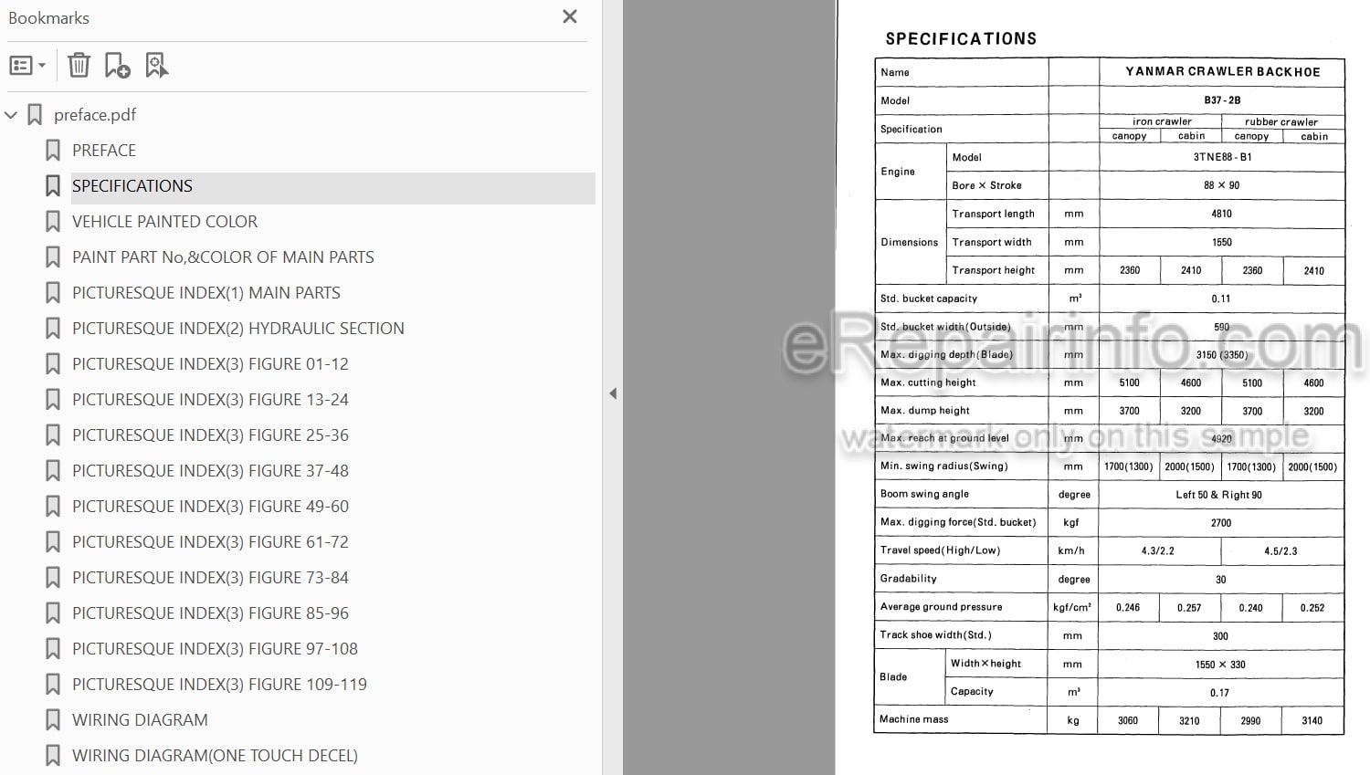 Photo 4 - Yanmar B37-2B Parts Catalog Excavator