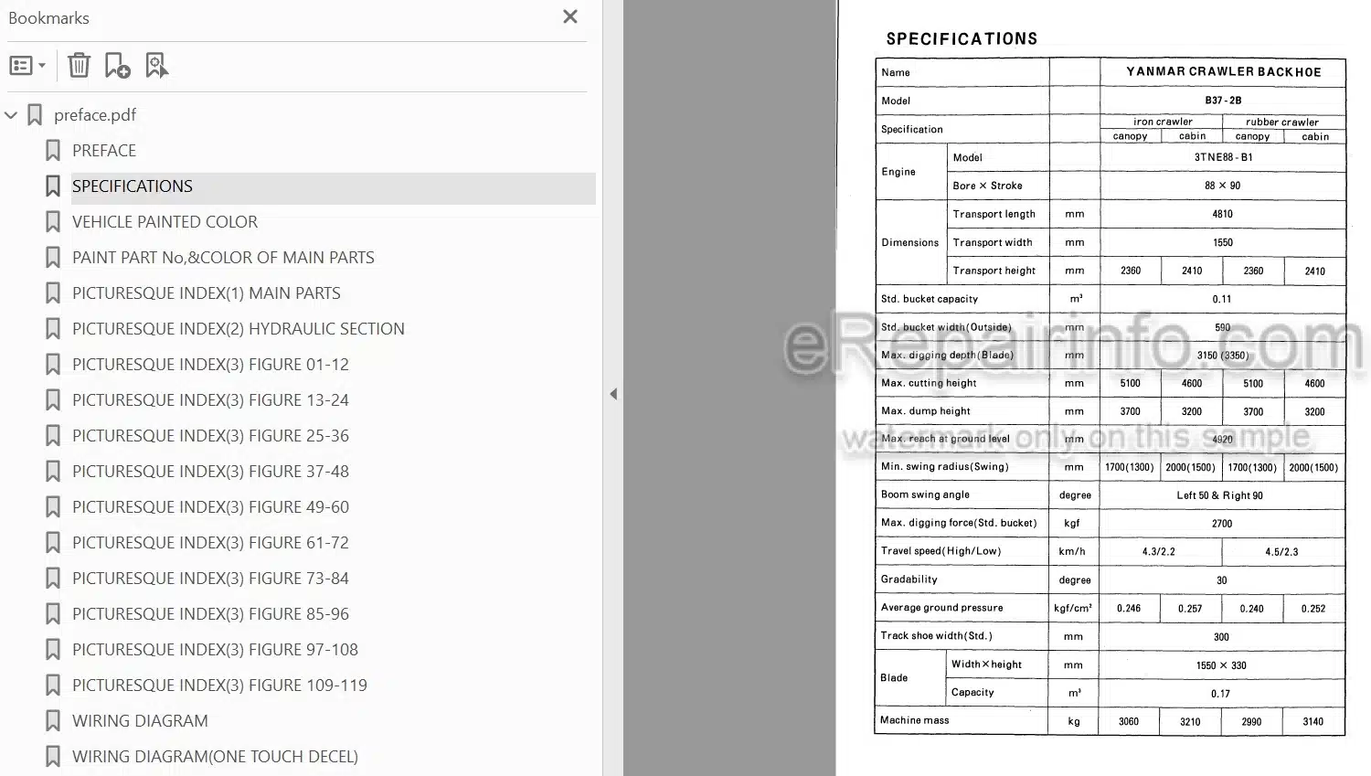 Photo 4 - Yanmar B37-2B Parts Catalog Excavator