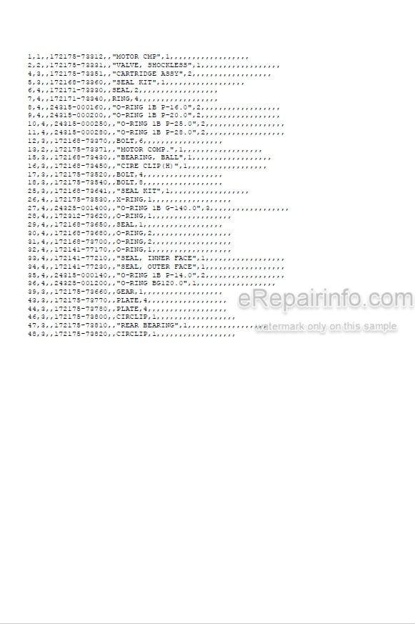 Photo 4 - Yanmar B37V-1 Parts Catalog Excavator