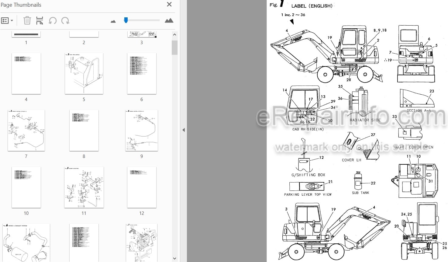 Photo 3 - Yanmar B50W B50W-1 Parts Catalog Wheel Excavator