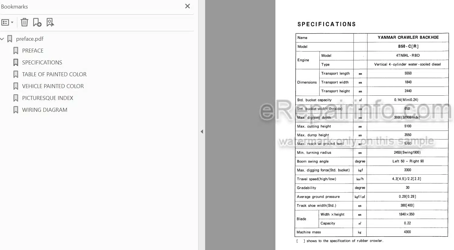 Photo 4 - Yanmar B50 B50-1 Parts Catalog Excavator