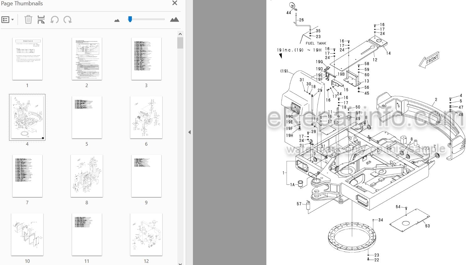 Photo 3 - Yanmar B55W-1 Parts Catalog Wheel Excavator
