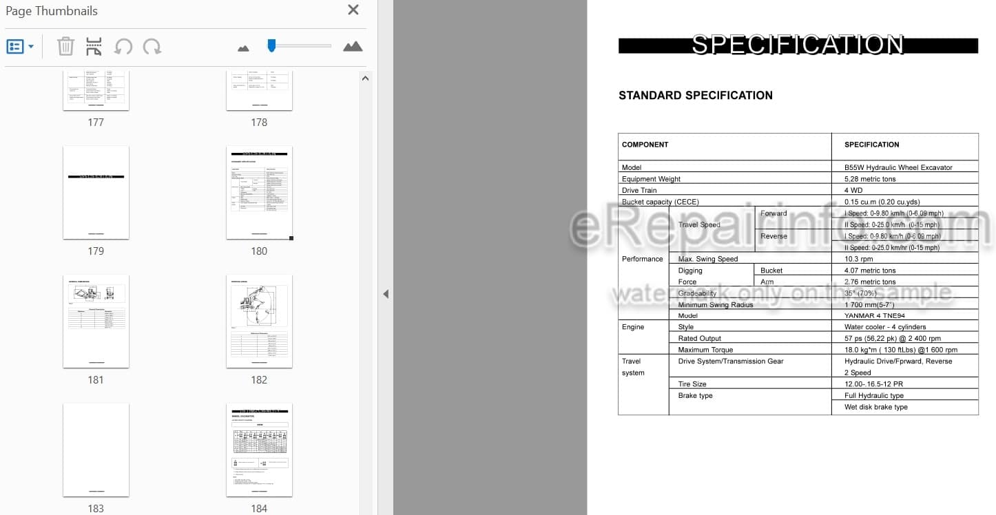 Photo 3 - Yanmar B55W Operation And Maintenance Manual Wheel Excavator