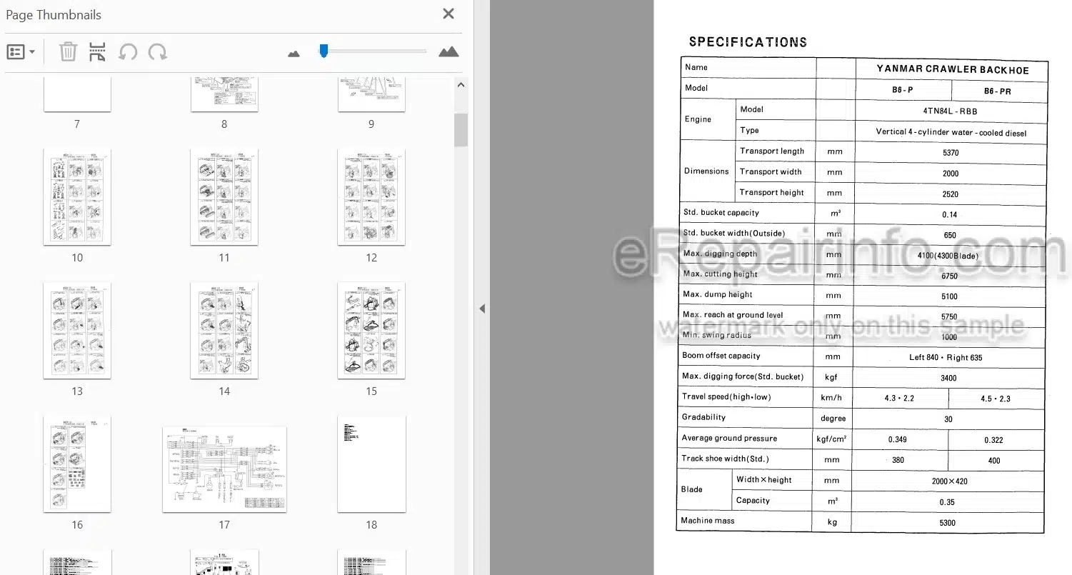 Photo 4 - Yanmar B6 Parts Catalog Excavator