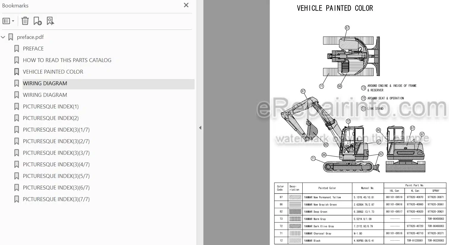 Photo 3 - Yanmar B7-5A Parts Catalog Excavator