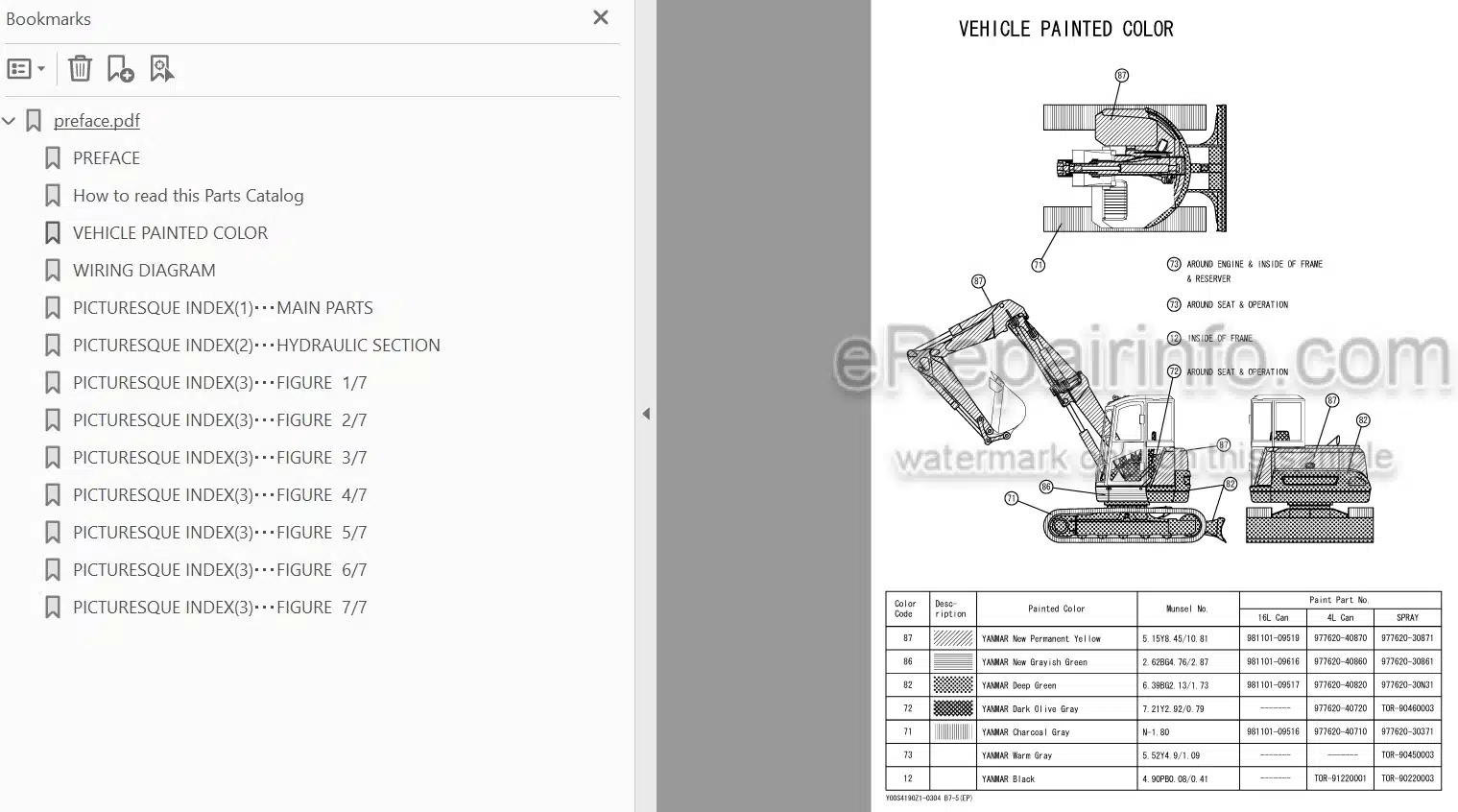 Photo 3 - Yanmar B7-5 Parts Catalog Excavator