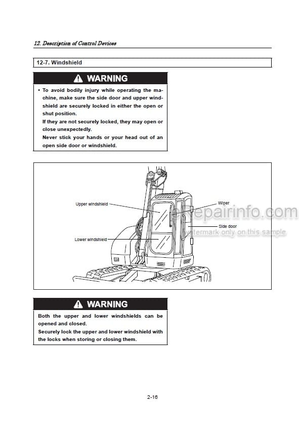 Photo 5 - Yanmar B7 Sigma Operation And Maintenance Manual Excavator