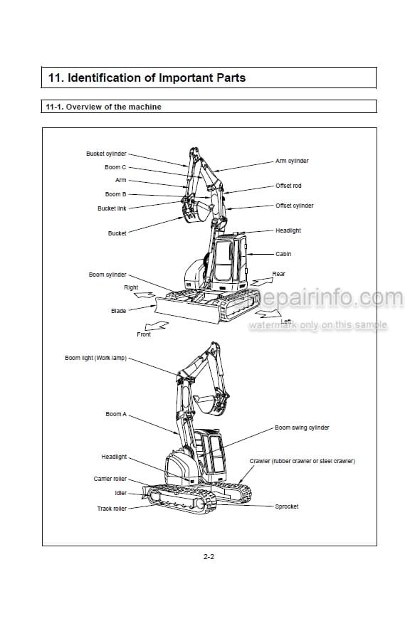 Photo 4 - Yanmar B7 Sigma Operation And Maintenance Manual Excavator