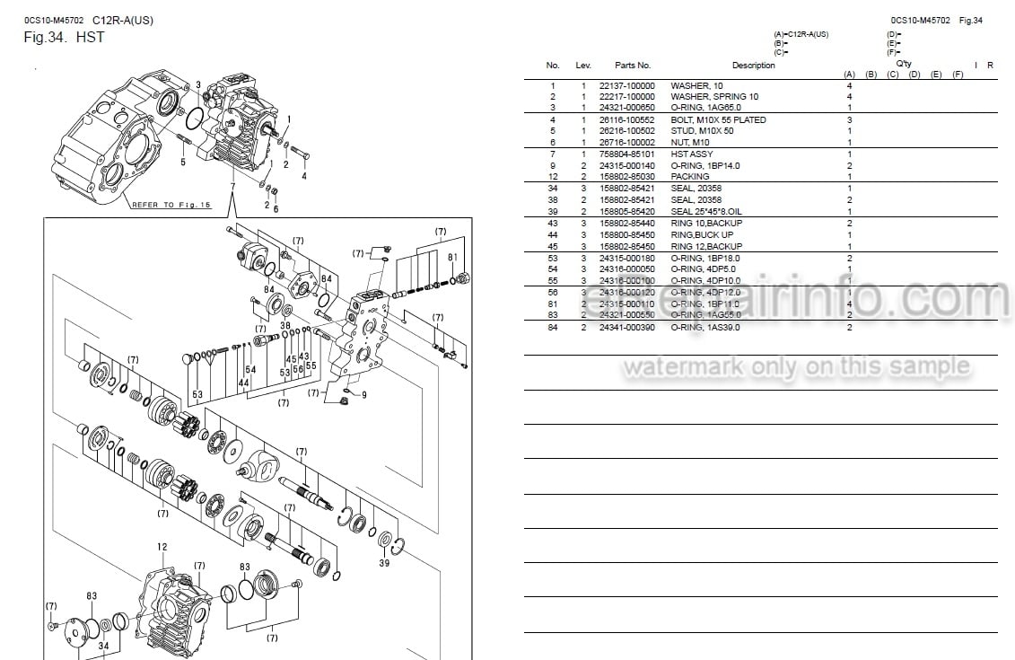 Photo 4 - Yanmar C12R-A Parts Catalog Crawler Carrier