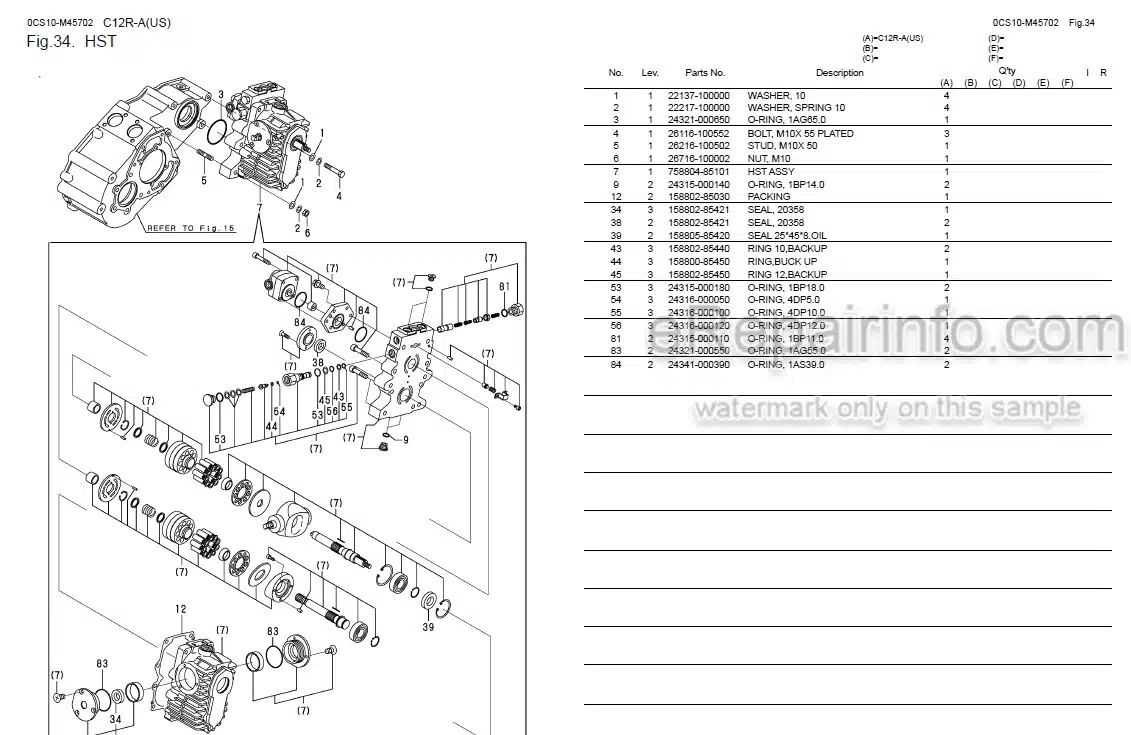 Photo 4 - Yanmar C12R-A Parts Catalog Crawler Carrier
