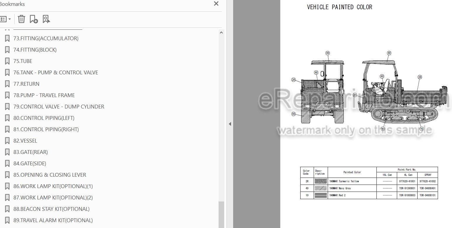 Photo 3 - Yanmar C30R-3 Parts Catalog Crawler Carrier