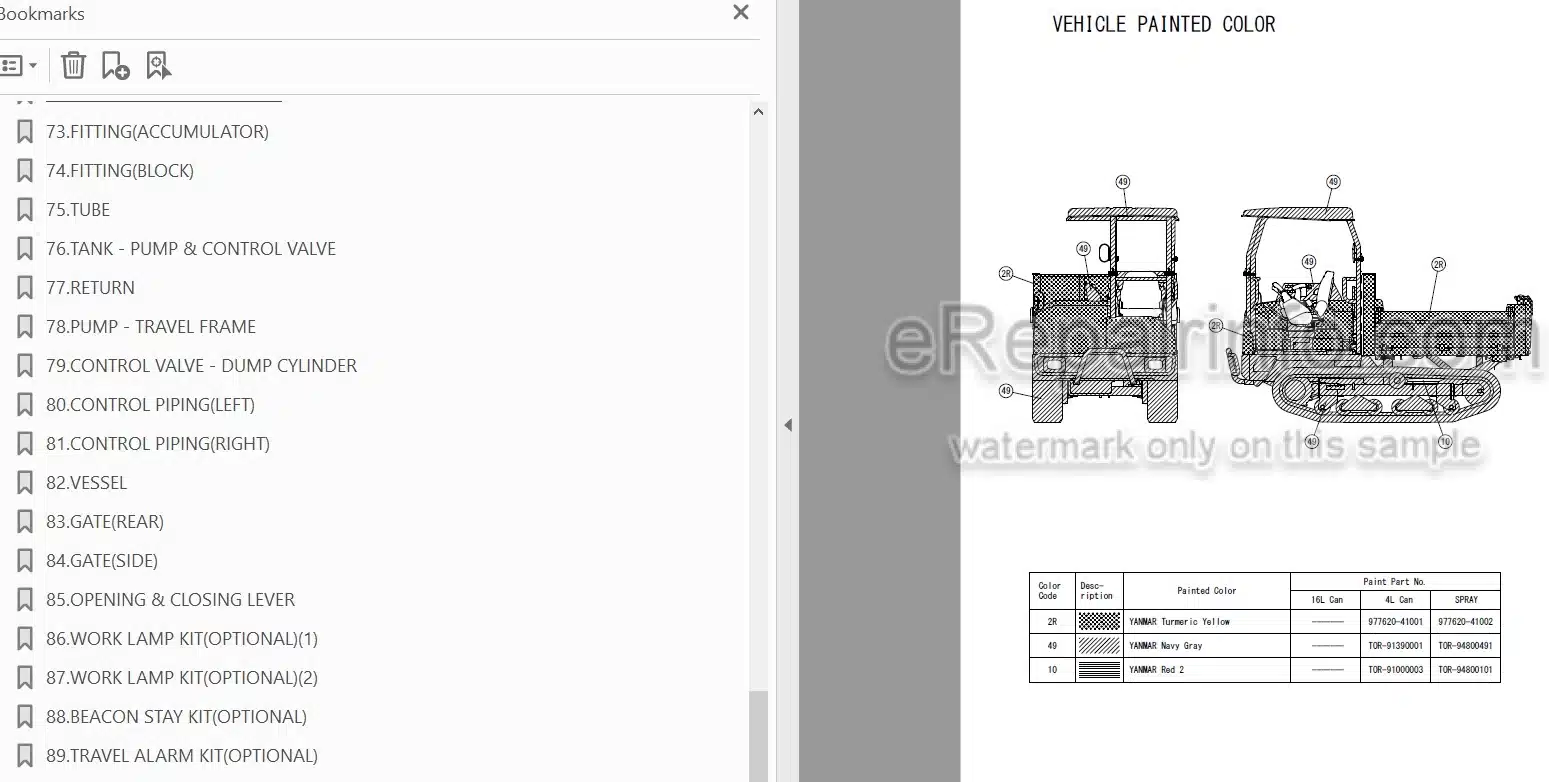 Photo 3 - Yanmar C30R-3 Parts Catalog Crawler Carrier