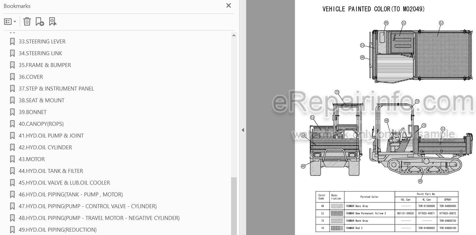 Photo 3 - Yanmar C30RUS-2B Parts Catalog Crawler Carrier