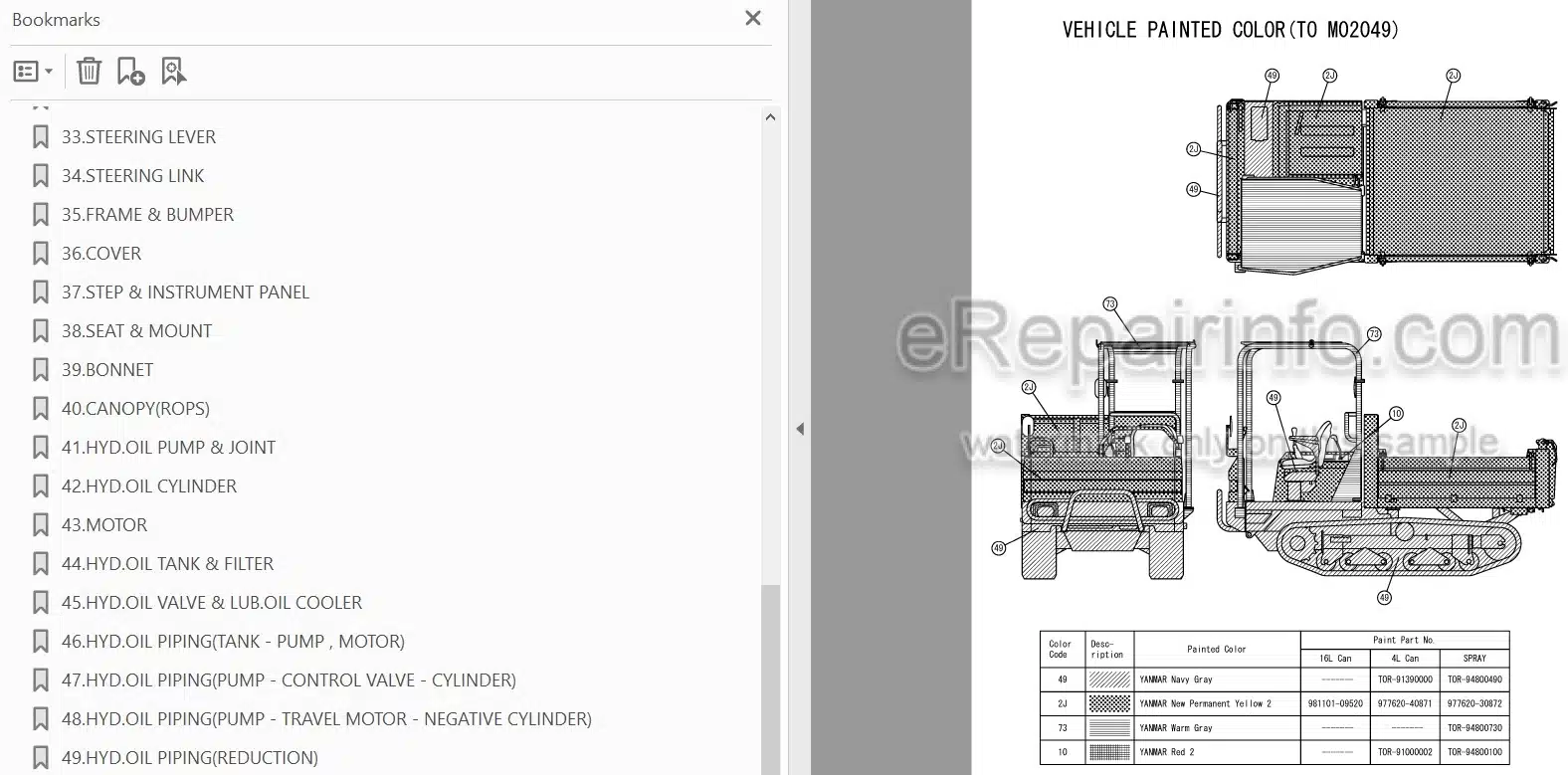 Photo 3 - Yanmar C30RUS-2B Parts Catalog Crawler Carrier