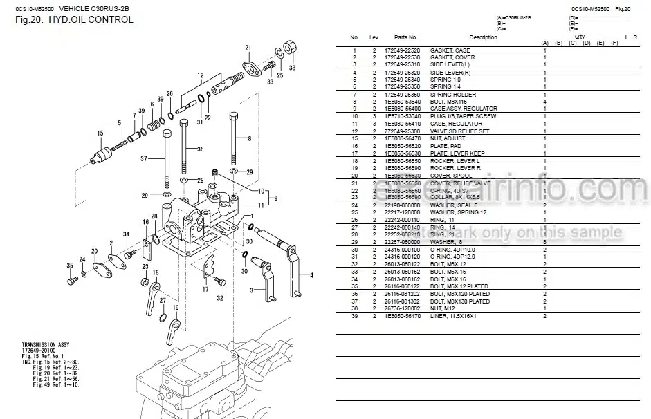 Photo 5 - Yanmar C30RUS-2B Parts Catalog Crawler Carrier