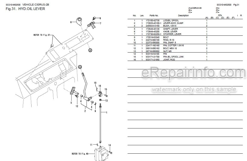 Photo 4 - Yanmar C30RUS-2B Parts Catalog Crawler Carrier