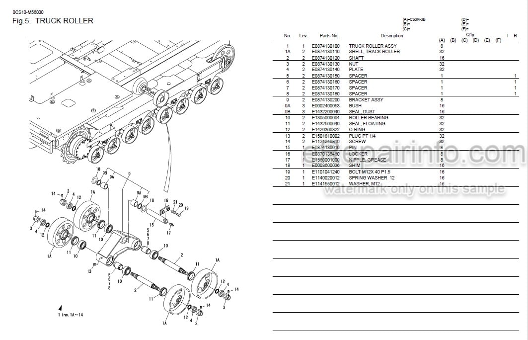 Photo 1 - Yanmar C50R-3B Parts Catalog Crawler Carrier