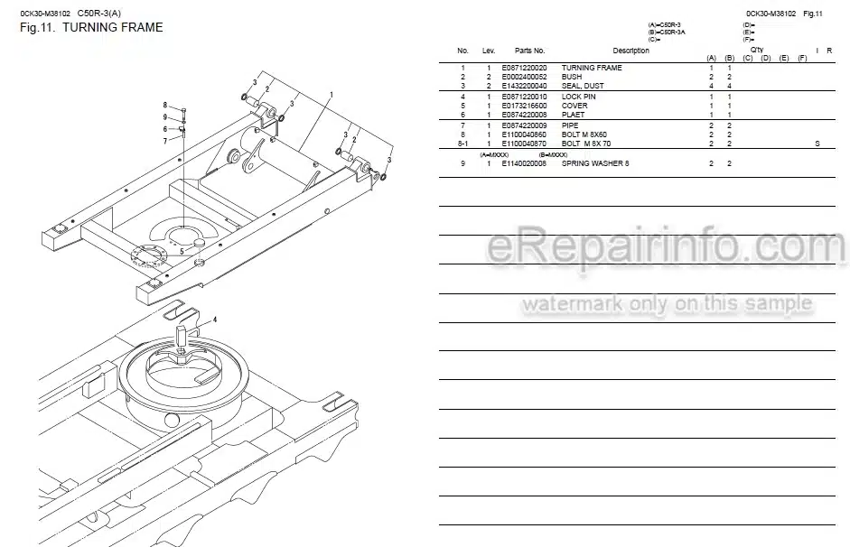 Photo 4 - Yanmar C50R-3 C50R-3A Parts Catalog Crawler Carrier