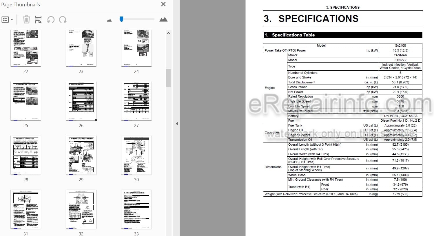 Photo 4 - Yanmar Cub Cadet SC2400 Operators Manual Sub Compact Tractor