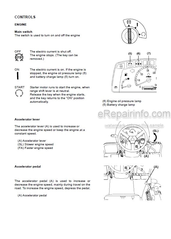 Photo 5 - Yanmar EF312T EF352T Operators Manual Diesel Tractor