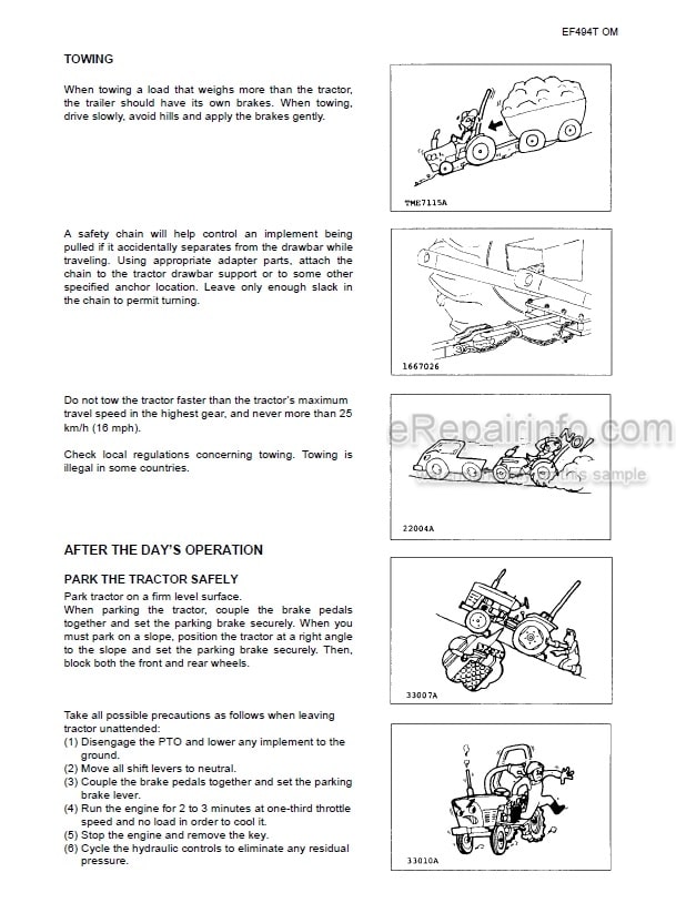 Photo 4 - Yanmar EF494T Operators Manual Diesel Tractor