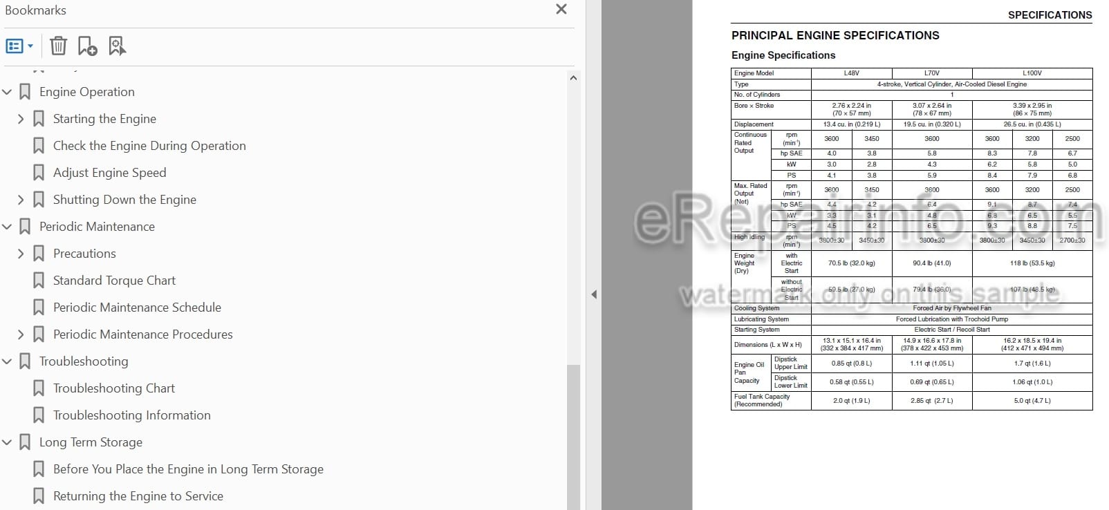 Photo 3 - Yanmar L48V L70V L100V Operation Manual Industrial Engine