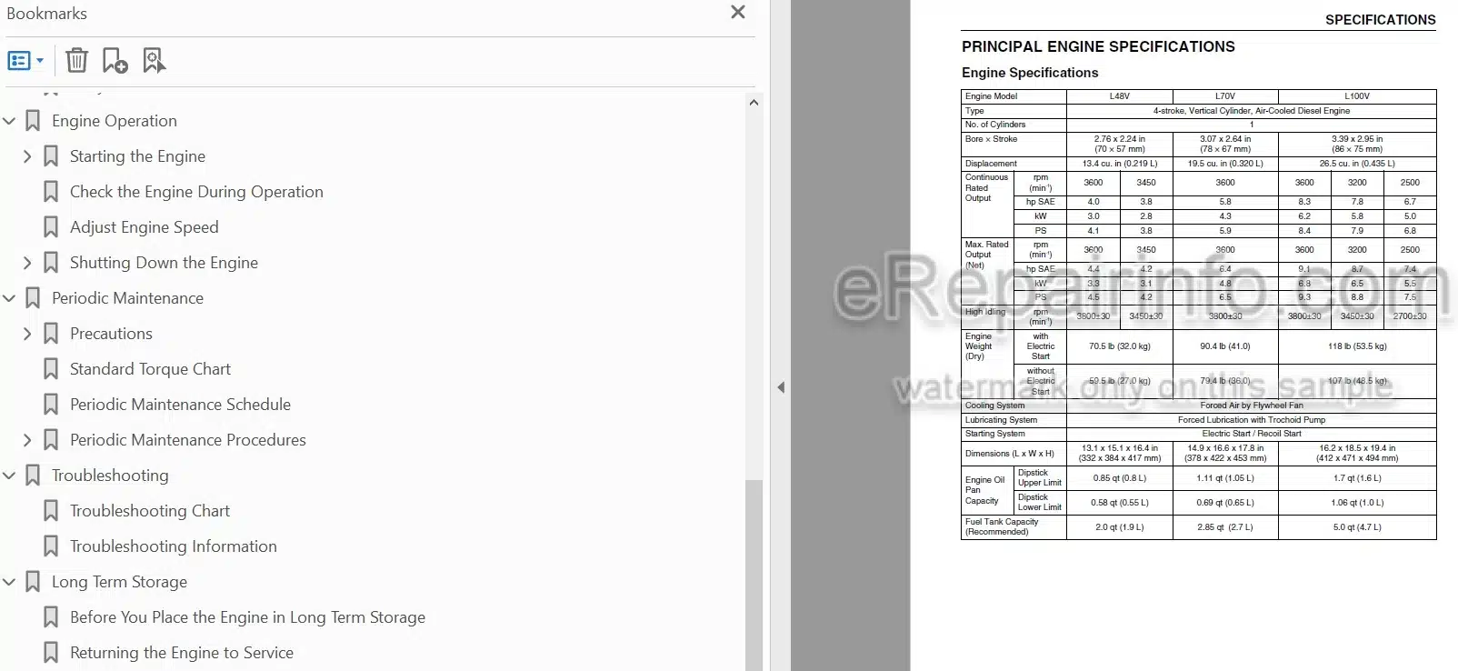 Photo 3 - Yanmar L48V L70V L100V Operation Manual Industrial Engine