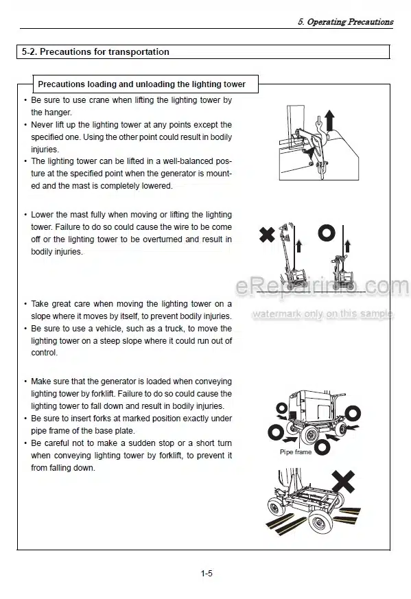 Photo 6 - Yanmar Light Boy LB446H Operation And Maintenance Manual Lighting Tower