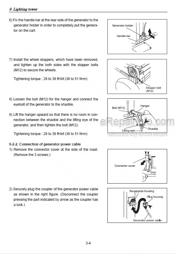 Photo 1 - Yanmar Light Boy LB446HB-1 LB446H-1 Operation And Maintenance Manual Lighting Tower