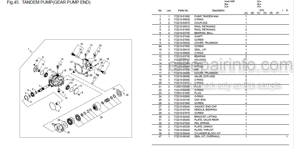 Photo 4 - Yanmar S165R Parts Catalog Skid Steer Loader